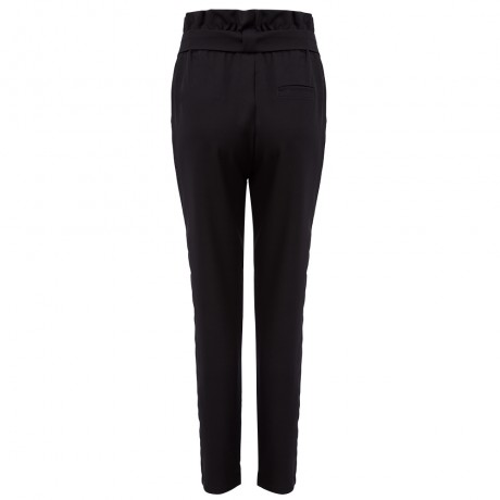 HIGH WAIST BOWTIE DESIGN SLIM PURE COLOR HAREM PANTS WITH BELT
