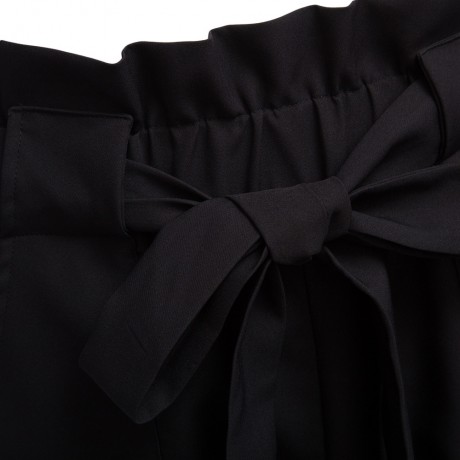 HIGH WAIST BOWTIE DESIGN SLIM PURE COLOR HAREM PANTS WITH BELT