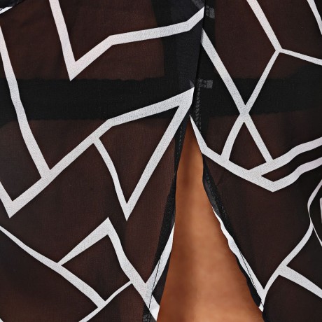 SEXY SPAGHETTI STRAP ALLOVER PRINT SLIT TANK TOP FOR WOMEN