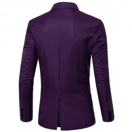 SIMPLE DESIGN SOLID COLOR POCKET DECORATION DOUBLE-BREASTED MALE SUIT JACKET