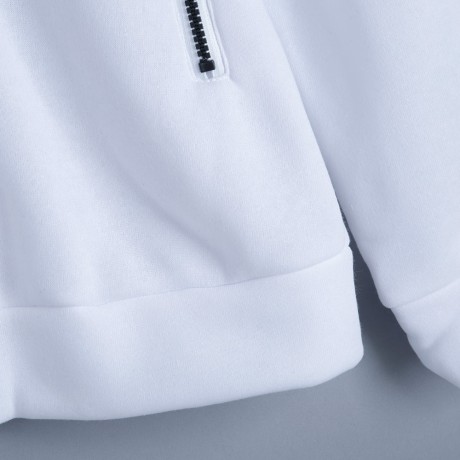 CASUAL TURN-DOWN COLLAR ZIPPER BUTTON DESIGN HOODIE FOR WOMEN