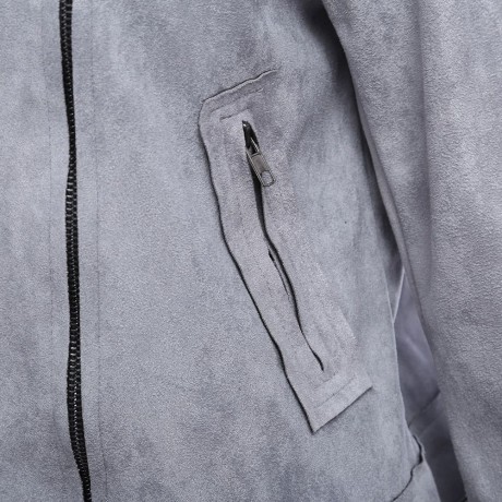 TRENDY LONG SLEEVE ZIPPER TYPE PURE COLOR WOMEN JACKET