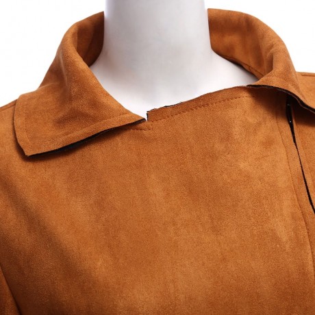 TRENDY LONG SLEEVE ZIPPER TYPE PURE COLOR WOMEN JACKET