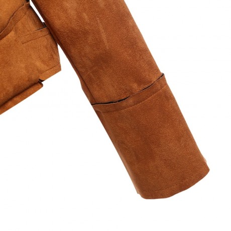 TRENDY LONG SLEEVE ZIPPER TYPE PURE COLOR WOMEN JACKET