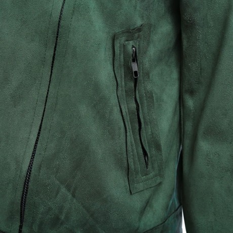 TRENDY LONG SLEEVE ZIPPER TYPE PURE COLOR WOMEN JACKET