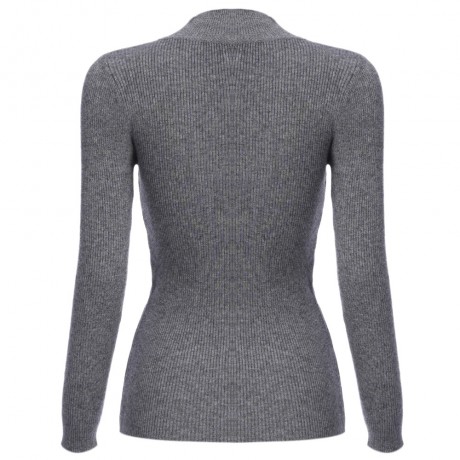 STYLISH LONG SLEEVE PURE COLOR WOMEN WOOLEN SWEATER