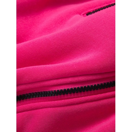 CASUAL TURN-DOWN COLLAR ZIPPER BUTTON DESIGN HOODIE FOR WOMEN