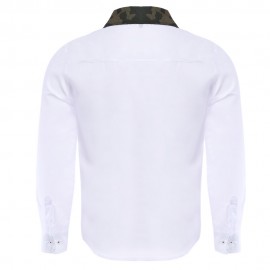 SIMPLE DESIGN CAMOUFLAGE DECORATION LONG SLEEVE BUSINESS SHIRT FOR MALE