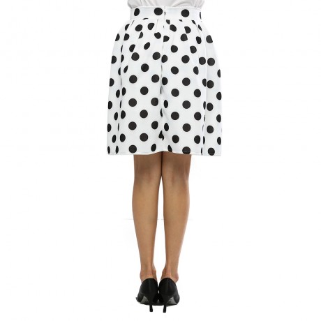 CHIC HIGH-WAIST POLKA DOT PRINT A-LINE BALL GOWN SKIRT FOR WOMEN