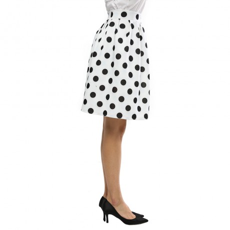 CHIC HIGH-WAIST POLKA DOT PRINT A-LINE BALL GOWN SKIRT FOR WOMEN