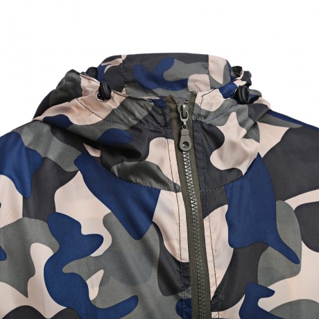 STYLISH CAMOUFLAGE HOODED MALE SUN PROTECTION COAT
