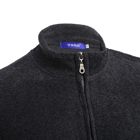 CASUAL SOLID COLOR STAND COLLAR LONG SLEEVE MALE COAT