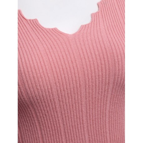 STYLISH LONG SLEEVE PURE COLOR WOMEN WOOLEN SWEATER