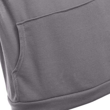 SIMPLE DESIGN HOODED SLEEVELESS FRONT POCKET SOLID COLOR T-SHIRT FOR MEN