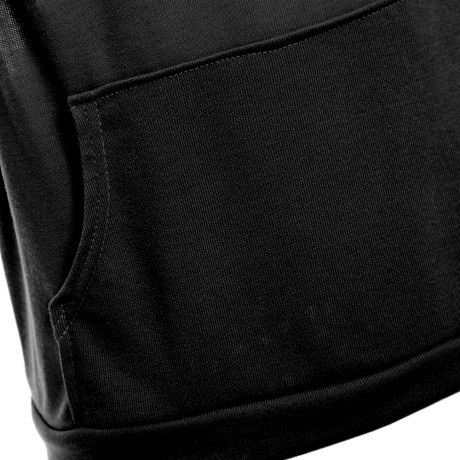 SIMPLE DESIGN HOODED SLEEVELESS FRONT POCKET SOLID COLOR T-SHIRT FOR MEN