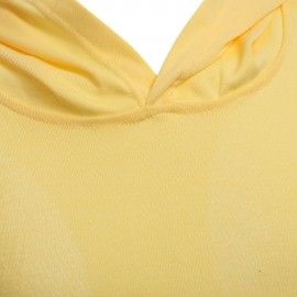 SIMPLE DESIGN HOODED SLEEVELESS FRONT POCKET SOLID COLOR T-SHIRT FOR MEN