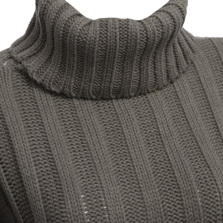 STYLISH TURTLENECK LONG SLEEVE KNITTED PURE COLOR SWEATER FOR LADIES