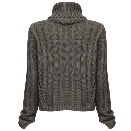 STYLISH TURTLENECK LONG SLEEVE KNITTED PURE COLOR SWEATER FOR LADIES