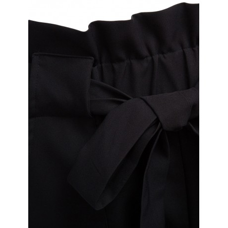 HIGH WAIST BOWTIE DESIGN SLIM PURE COLOR HAREM PANTS WITH BELT