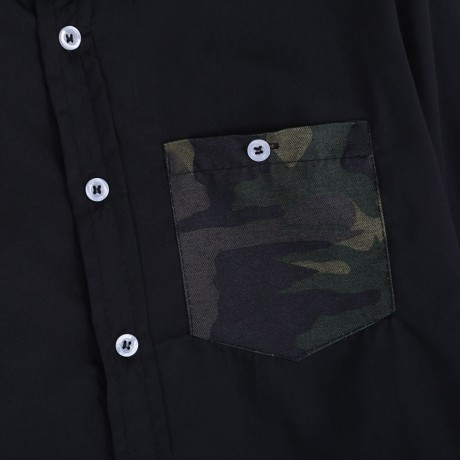SIMPLE DESIGN CAMOUFLAGE DECORATION LONG SLEEVE BUSINESS SHIRT FOR MALE