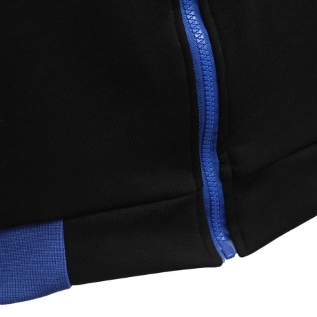 CASUAL FLEECE COLOR BLOCK ZIPPER DECORATION MALE HOODIES