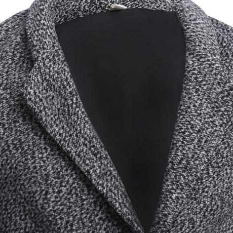 CASUAL TURN DOWN COLLAR MALE WOOLEN CLOTH COAT