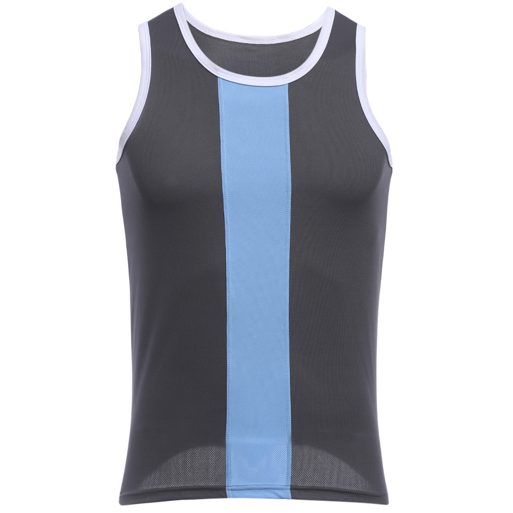 SIMPLE DESIGN MESH ROUND NECK SLEEVELESS MALE BREATHABLE VEST