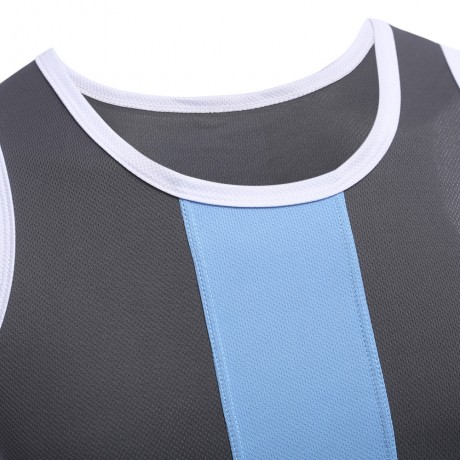 SIMPLE DESIGN MESH ROUND NECK SLEEVELESS MALE BREATHABLE VEST