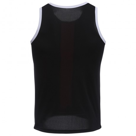 SIMPLE DESIGN MESH ROUND NECK SLEEVELESS MALE BREATHABLE VEST