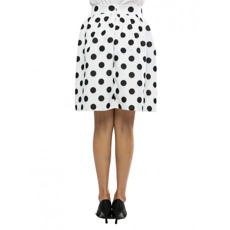 CHIC HIGH-WAIST POLKA DOT PRINT A-LINE BALL GOWN SKIRT FOR WOMEN