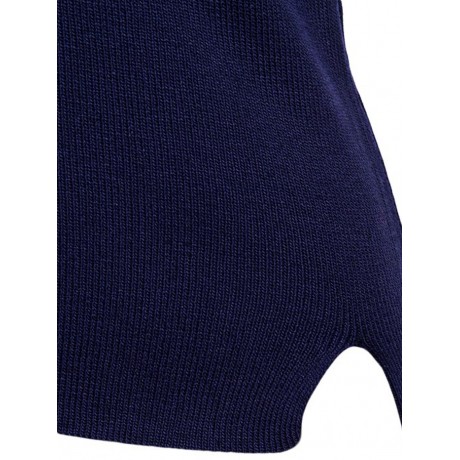 BRIEF ROUND COLLAR COLOR BLOCK KNITTED PULLOVER FOR WOMEN