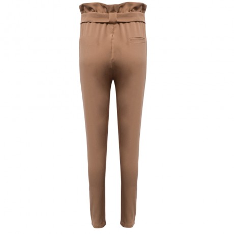 HIGH WAIST BOWTIE DESIGN SLIM PURE COLOR HAREM PANTS WITH BELT