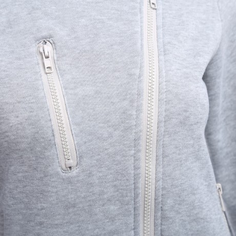 CASUAL TURN-DOWN COLLAR ZIPPER BUTTON DESIGN HOODIE FOR WOMEN