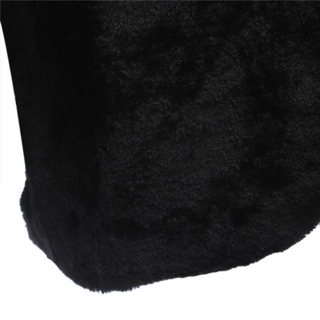 STYLISH HOODED LONG SLEEVE FAUX FUR PURE COLOR WARM COAT FOR LADIES