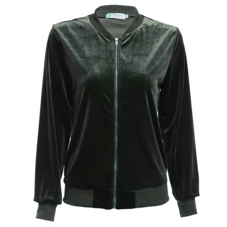 TRENDY ROUND COLLAR LONG SLEEVE ZIPPER TYPE PURE COLOR WOMEN BASEBALL COAT