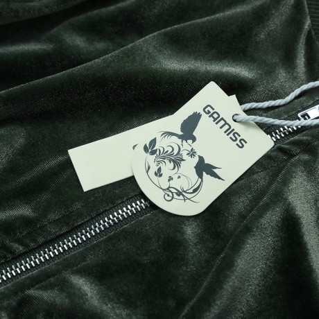 TRENDY ROUND COLLAR LONG SLEEVE ZIPPER TYPE PURE COLOR WOMEN BASEBALL COAT