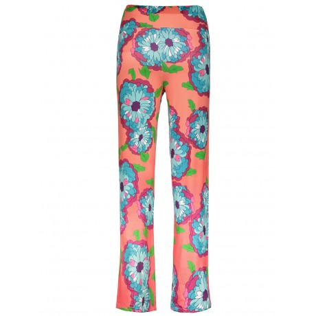FASHIONABLE ELASTIC WAIST FLORAL PRINT LOOSE-FITTING WOMEN'S EXUMAS PANTS