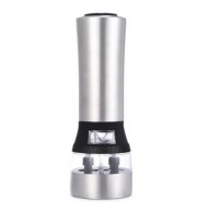 2 IN 1 ELECTRIC STAINLESS STEEL PEPPER SALT MILL GRINDER KITCHEN ACCESSORY (SILVER)
