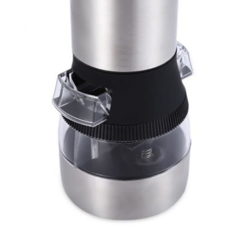 2 IN 1 ELECTRIC STAINLESS STEEL PEPPER SALT MILL GRINDER KITCHEN ACCESSORY (SILVER)