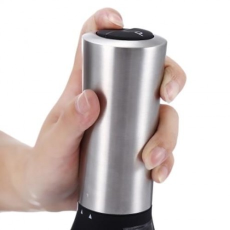 2 IN 1 ELECTRIC STAINLESS STEEL PEPPER SALT MILL GRINDER KITCHEN ACCESSORY (SILVER)