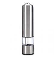 STAINLESS STEEL ELECTRIC PEPPER SALT MILL GRINDER KITCHEN ACCESSORY (SILVER)