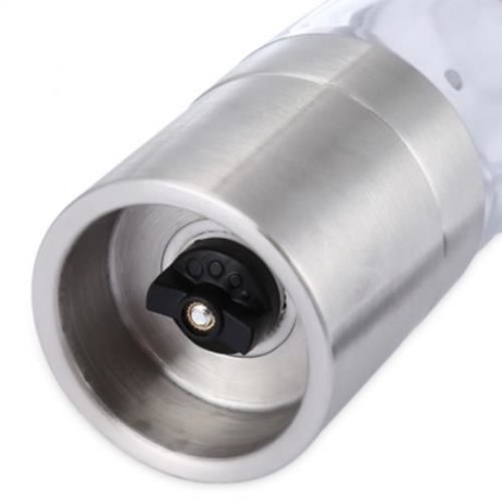 2 IN 1 MANUAL STAINLESS STEEL PEPPER SALT MILL GRINDER KITCHEN ACCESSORY (SILVER)