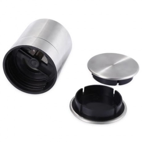 2 IN 1 MANUAL STAINLESS STEEL PEPPER SALT MILL GRINDER KITCHEN ACCESSORY (SILVER)