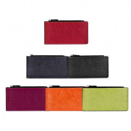 GUAPABIEN SOLID COLOR ZIPPER HASP DESIGN VERTICAL THIN LONG WALLET FOR MEN WOMEN