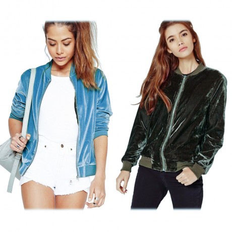 TRENDY ROUND COLLAR LONG SLEEVE ZIPPER TYPE PURE COLOR WOMEN BASEBALL COAT
