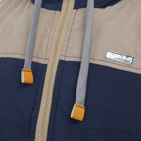 JOOBOX STYLISH COLOR BLOCK DESIGN ZIPPER DETACHABLE HAT MALE SLEEVELESS VEST