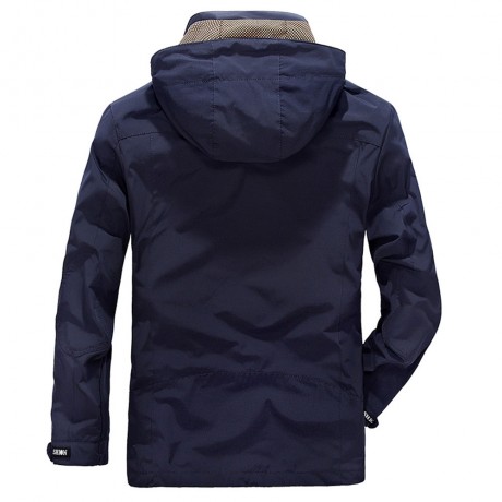 TAPOO CASUAL SOLID COLOR ZIPPER DESIGN MALE HOODED COAT