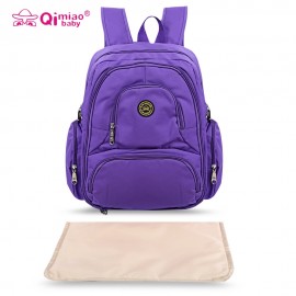 QIMIAOBABY WATER RESISTANT MULTIFUNCTIONAL LARGE CAPACITY DIAPER BAG (BLACK DOT)
