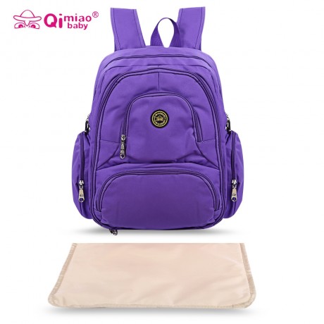 QIMIAOBABY WATER RESISTANT MULTIFUNCTIONAL LARGE CAPACITY DIAPER BAG (BLACK DOT)