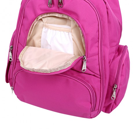 QIMIAOBABY WATER RESISTANT MULTIFUNCTIONAL LARGE CAPACITY DIAPER BAG (BLACK DOT)